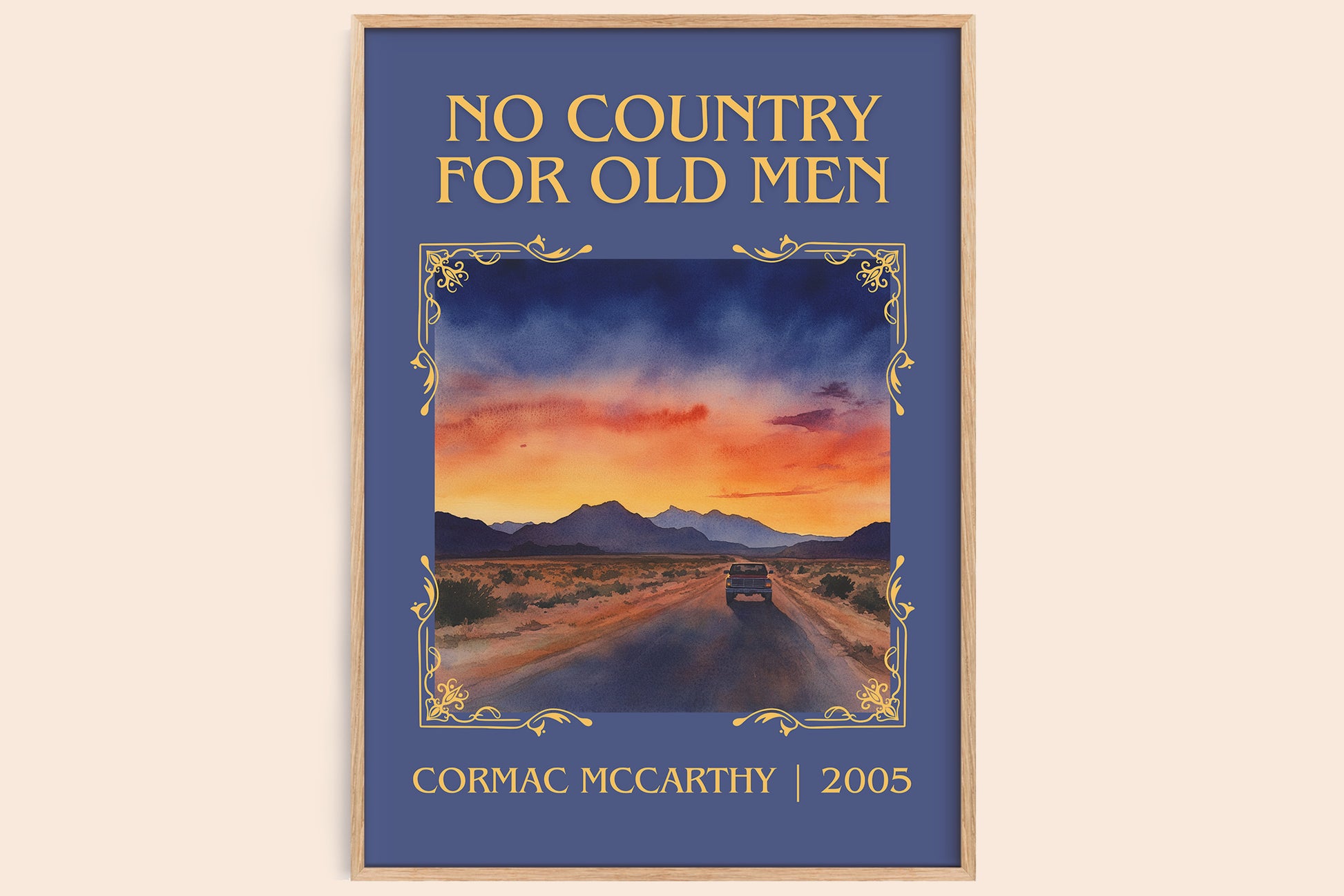 No Country For Old Men classic book art book poster by Cormac Mccarthy – framed literary art print