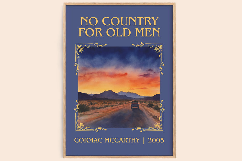 No Country For Old Men classic book art book poster by Cormac Mccarthy – framed literary art print