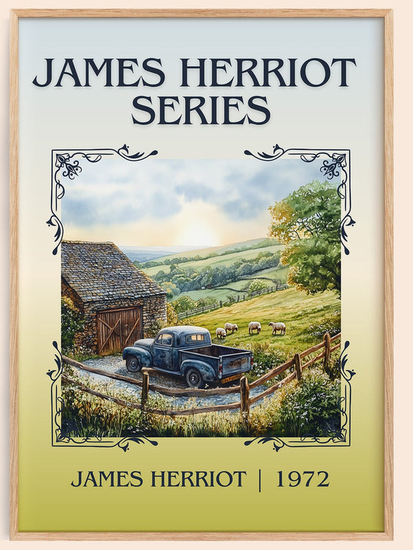James Herriot Series classic book art book poster by James Herriot – framed literary art print
