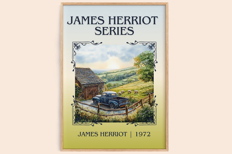 James Herriot Series classic book art book poster by James Herriot – framed literary art print