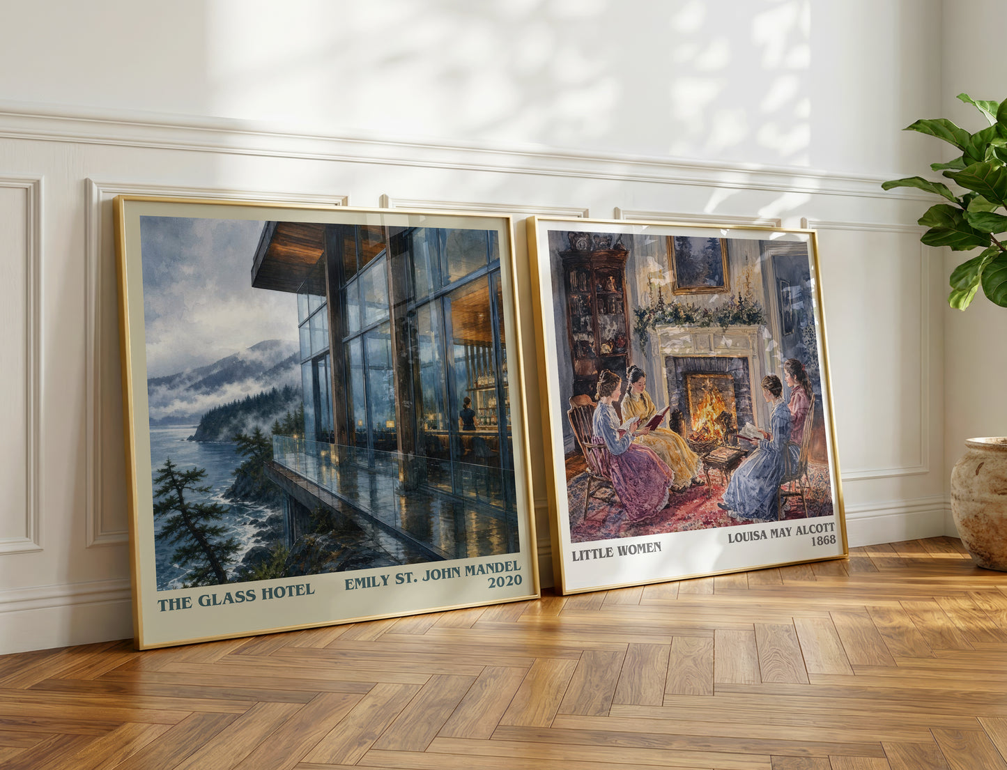 The Glass Hotel literary print on bookshelf – Emily St. John Mandel fan gift