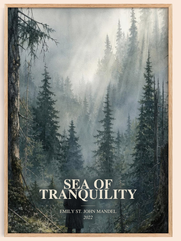 Sea Of Tranquility watercolour book poster by Emily St. John Mandel – framed literary art print