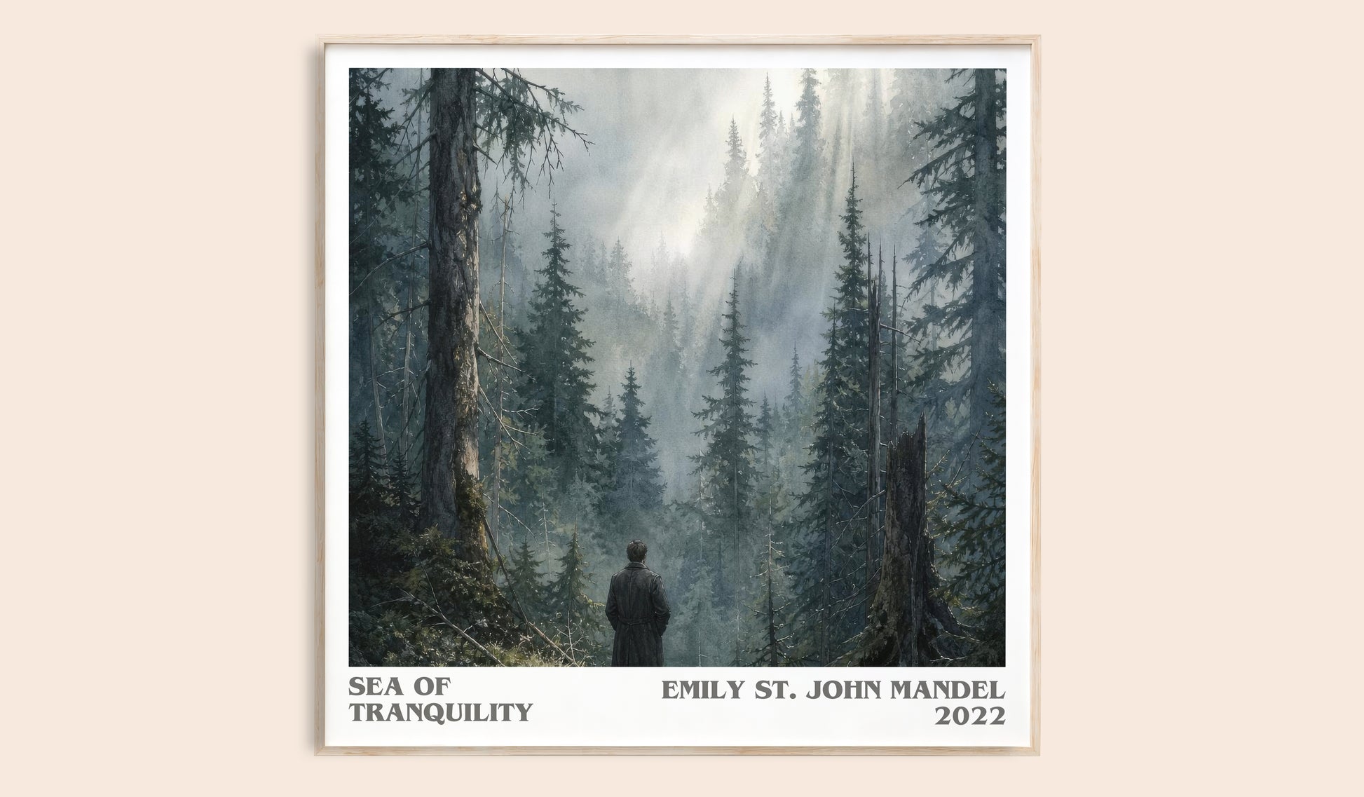 Sea Of Tranquility literary book poster by Emily St. John Mandel – framed literary art print