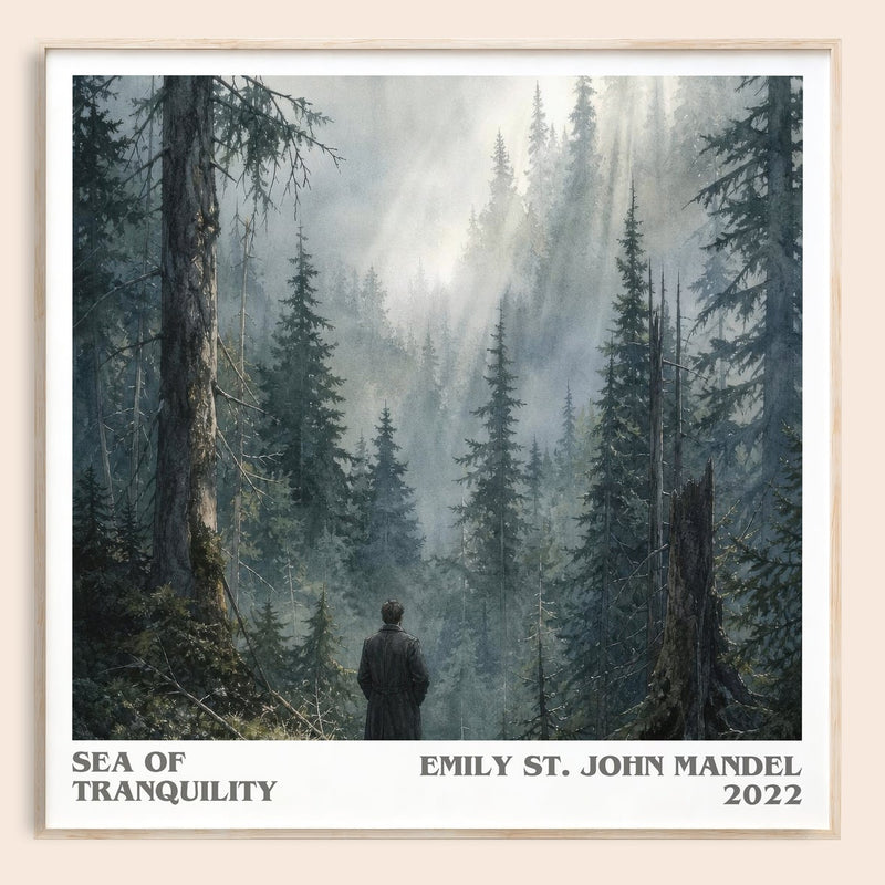 Sea Of Tranquility literary book poster by Emily St. John Mandel – framed literary art print