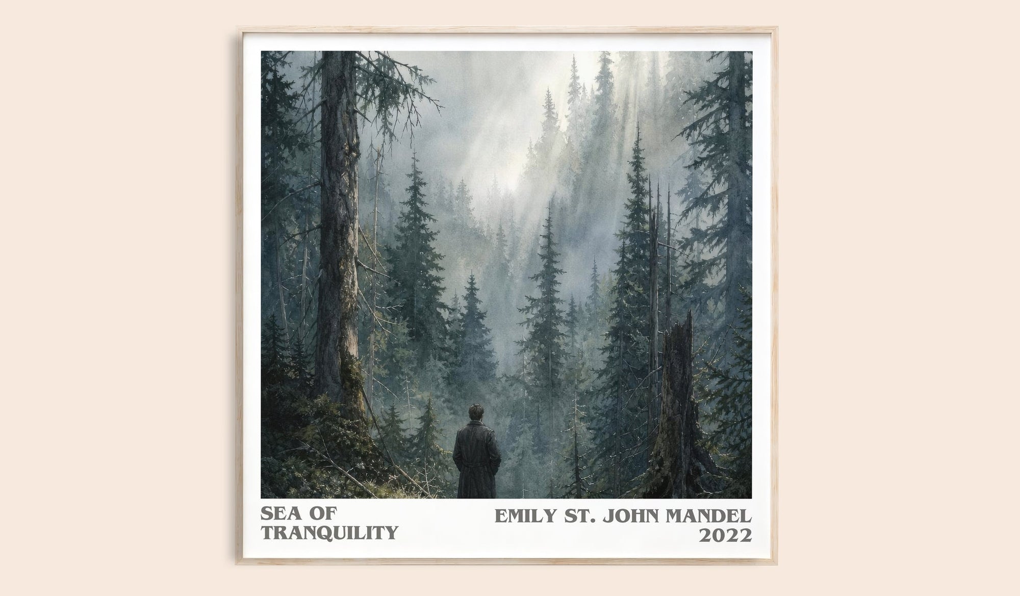 Sea Of Tranquility literary book poster by Emily St. John Mandel – framed literary art print