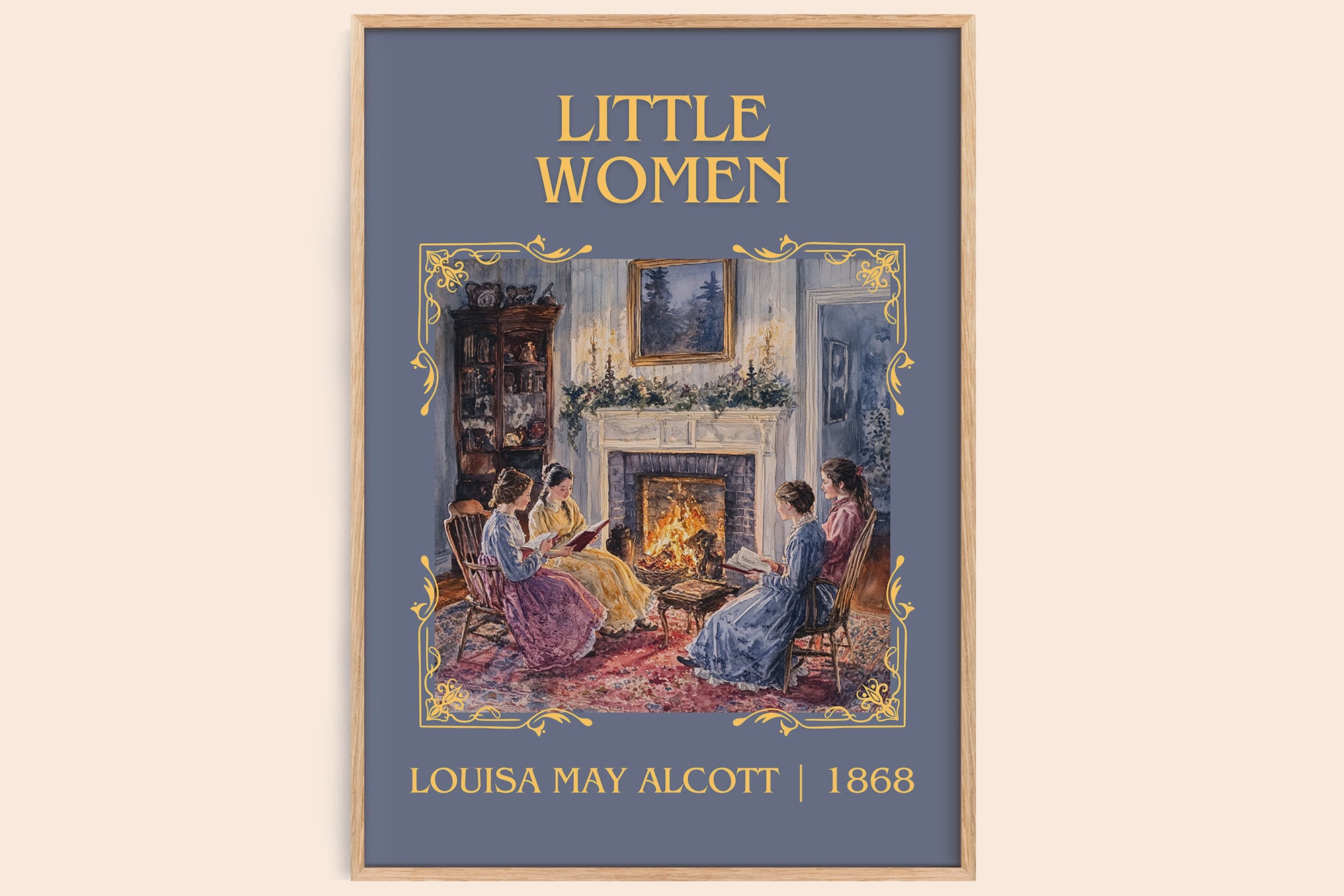 Little Women classic book art book poster by Louisa May Alcott – framed literary art print