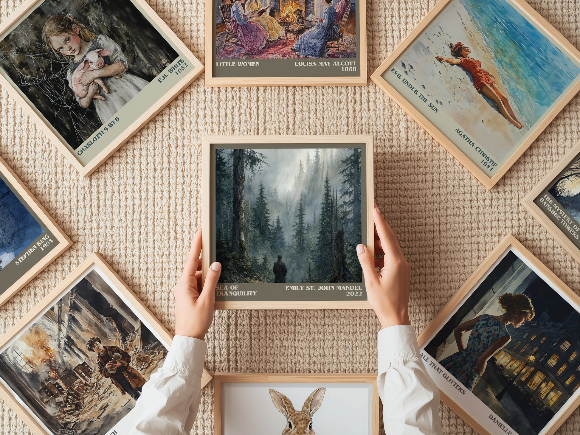 Sea Of Tranquility literary book poster framed on wall – sci fi wall art