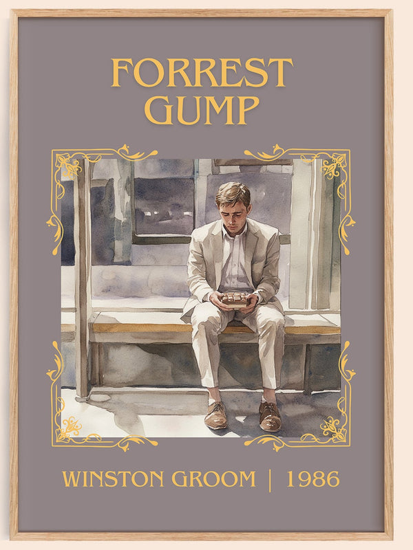 Forrest Gump classic book art book poster by Winston Groom – framed literary art print