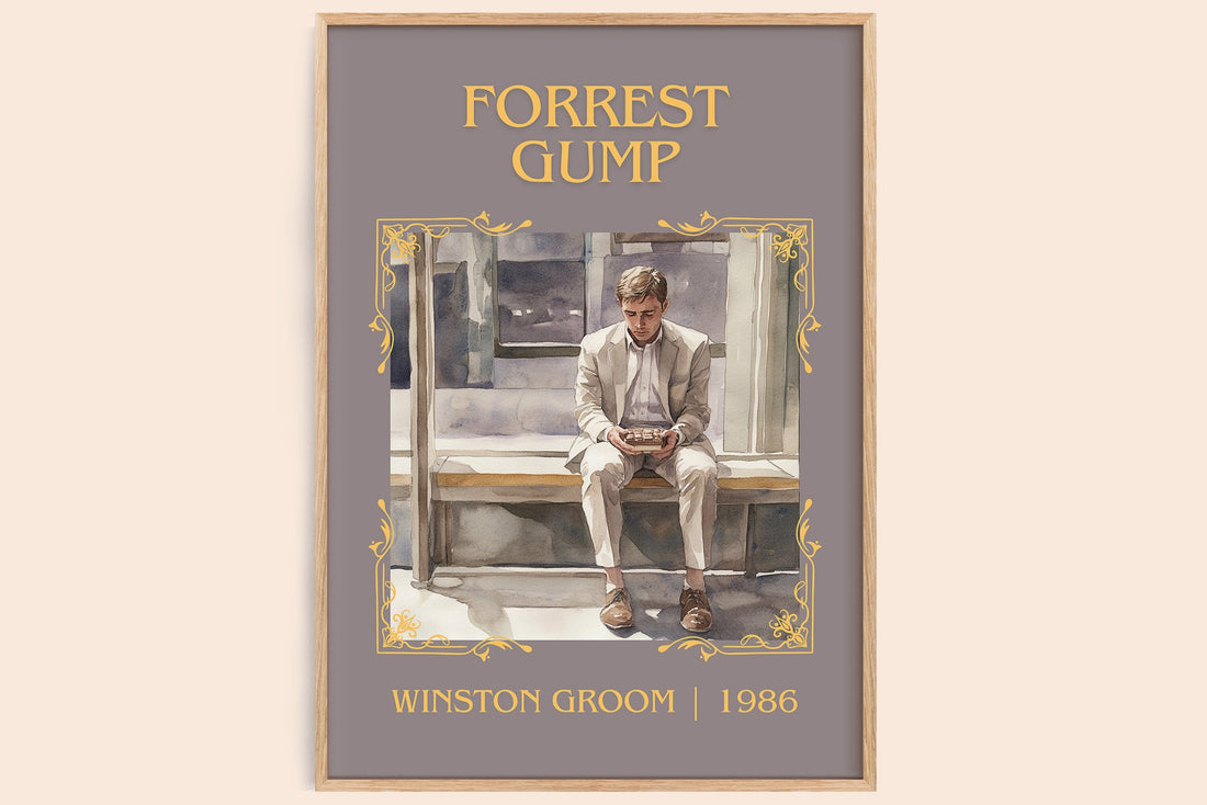 Forrest Gump classic book art book poster by Winston Groom – framed literary art print