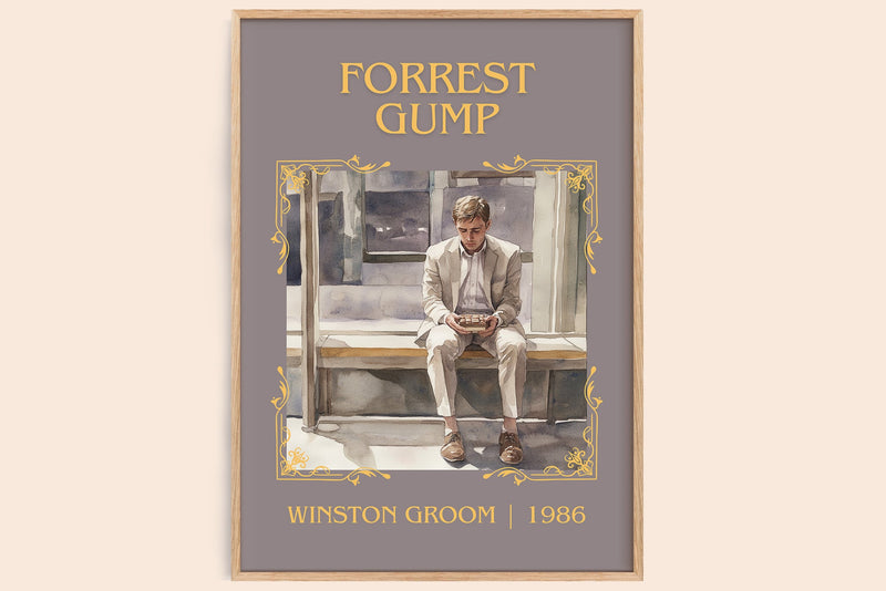 Forrest Gump classic book art book poster by Winston Groom – framed literary art print