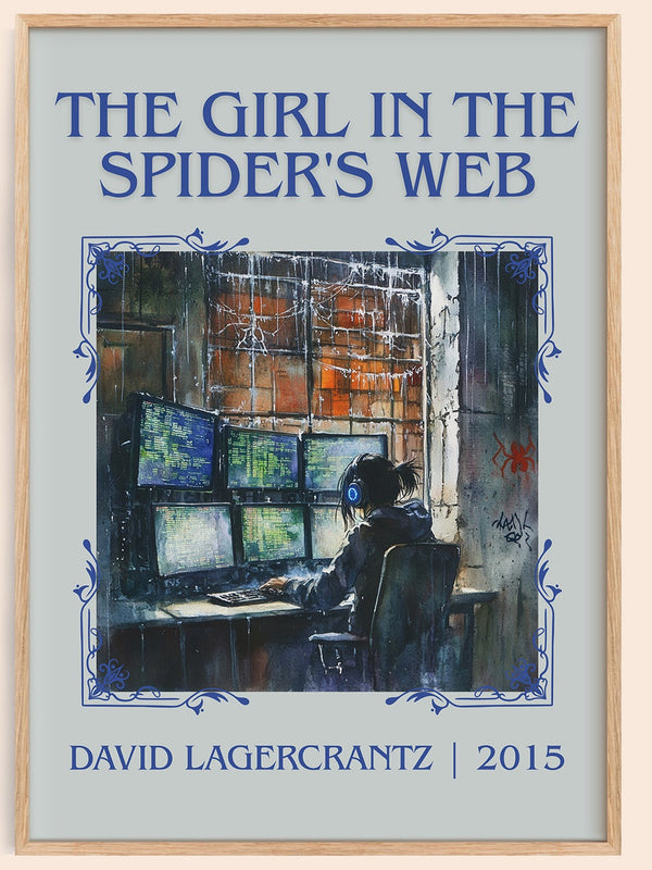 The Girl In The Spider's Web classic book art book poster by David Lagercrantz – framed literary art print