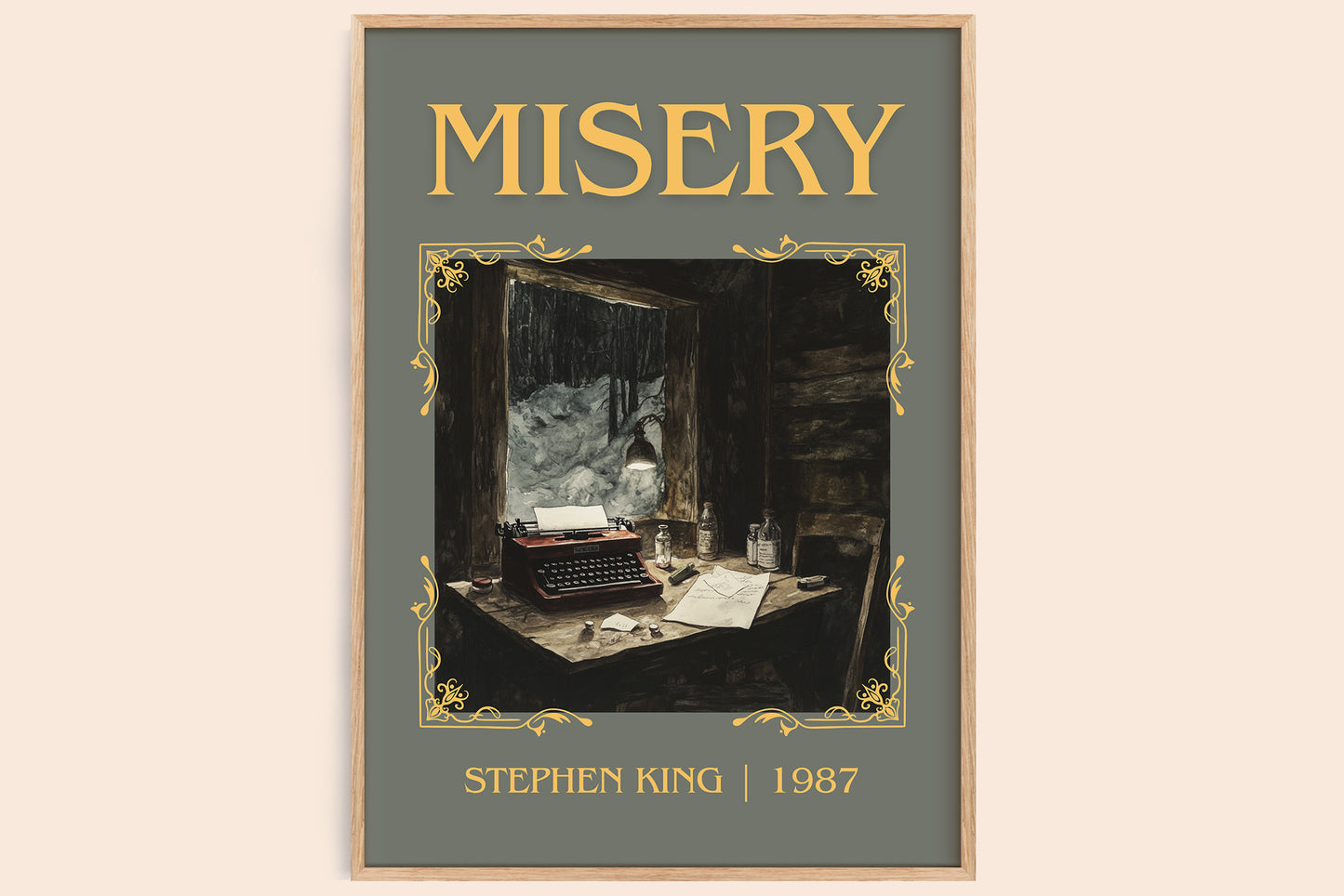 Misery classic book art book poster by Stephen King – framed literary art print