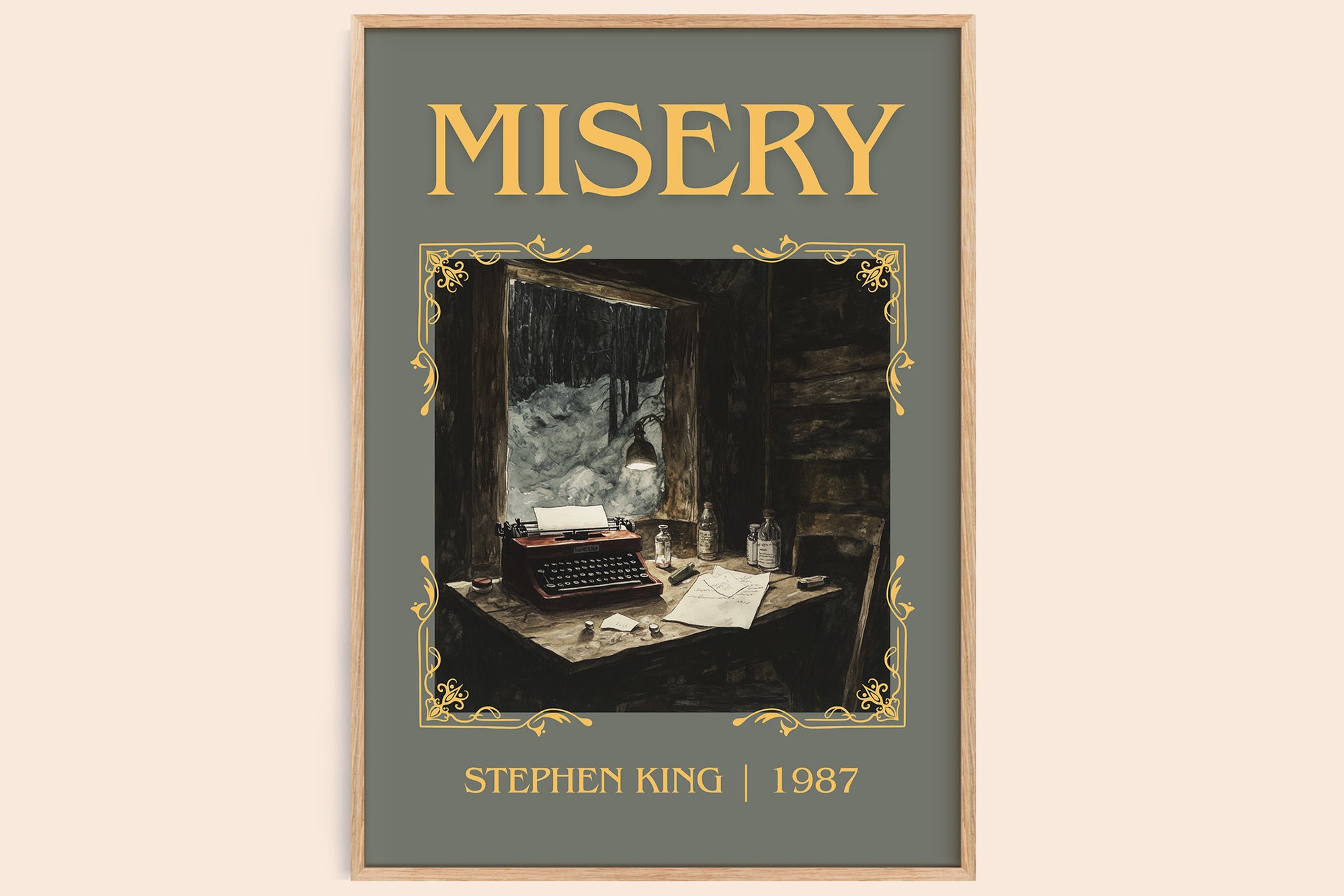 Misery classic book art book poster by Stephen King – framed literary art print