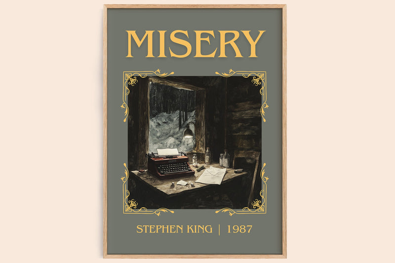 Misery classic book art book poster by Stephen King – framed literary art print
