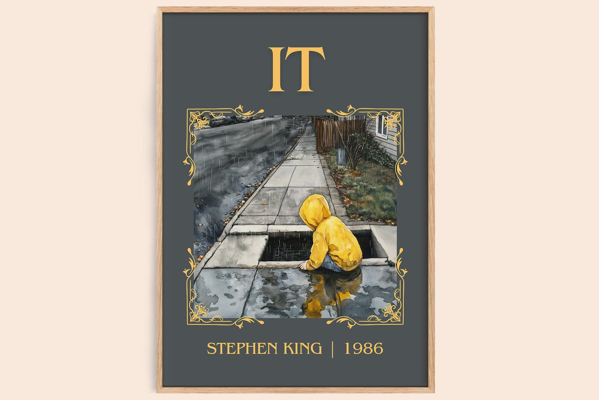 It classic book art book poster by Stephen King – framed literary art print
