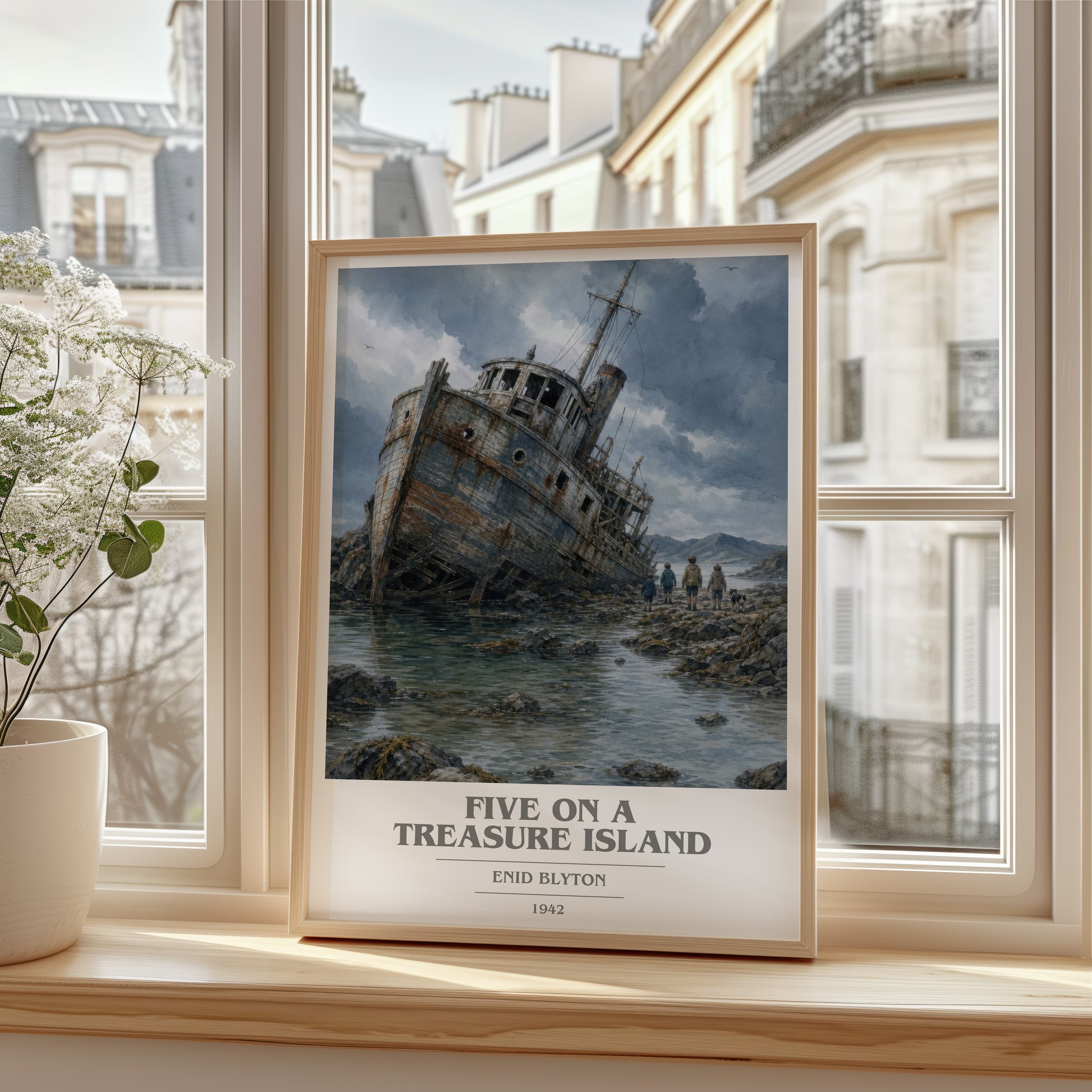 Five On A Treasure Island book cover poster colour and style options – Enid Blyton book art
