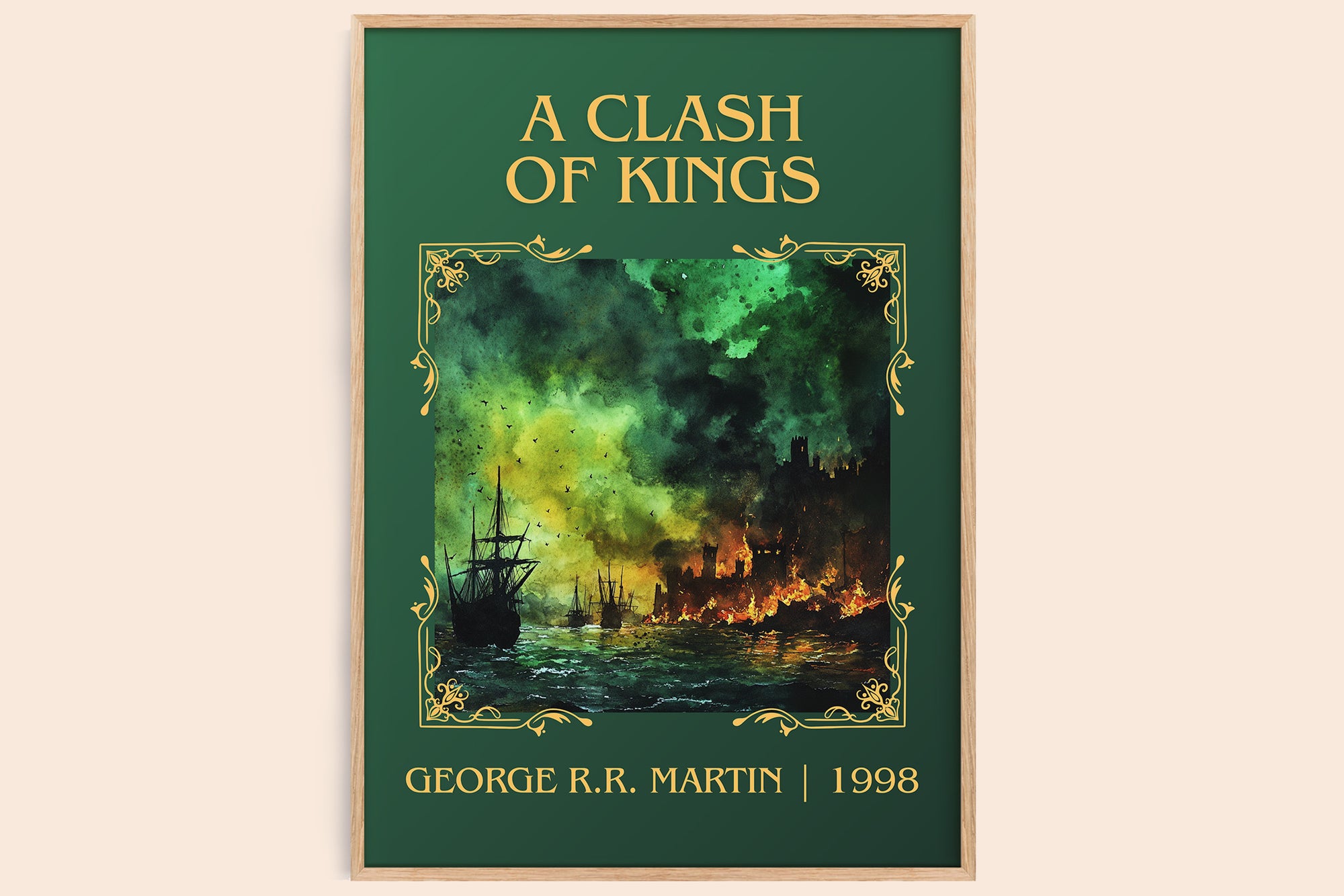 A Clash of Kings classic book art book poster by George R. R. Martin – framed literary art print