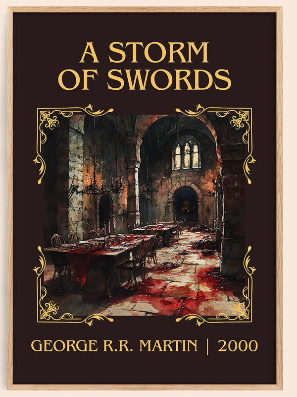 A Storm of Swords classic book art book poster by George R. R. Martin – framed literary art print