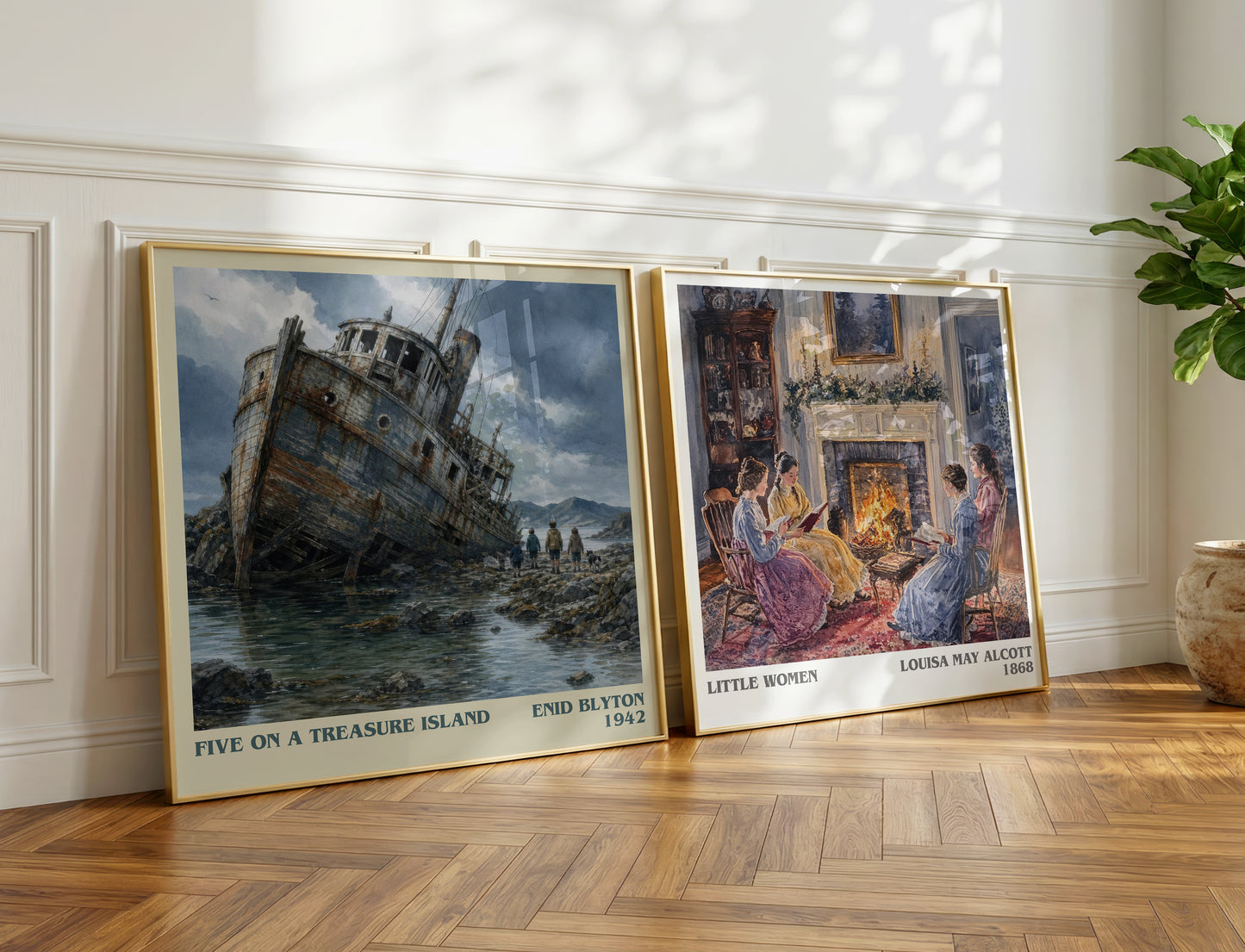 Five On A Treasure Island literary print on bookshelf – Enid Blyton fan gift
