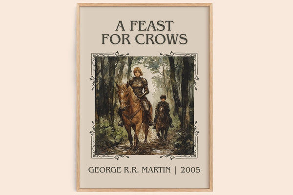 A Feast For Crows classic book art book poster by George R.R. Martin – framed literary art print