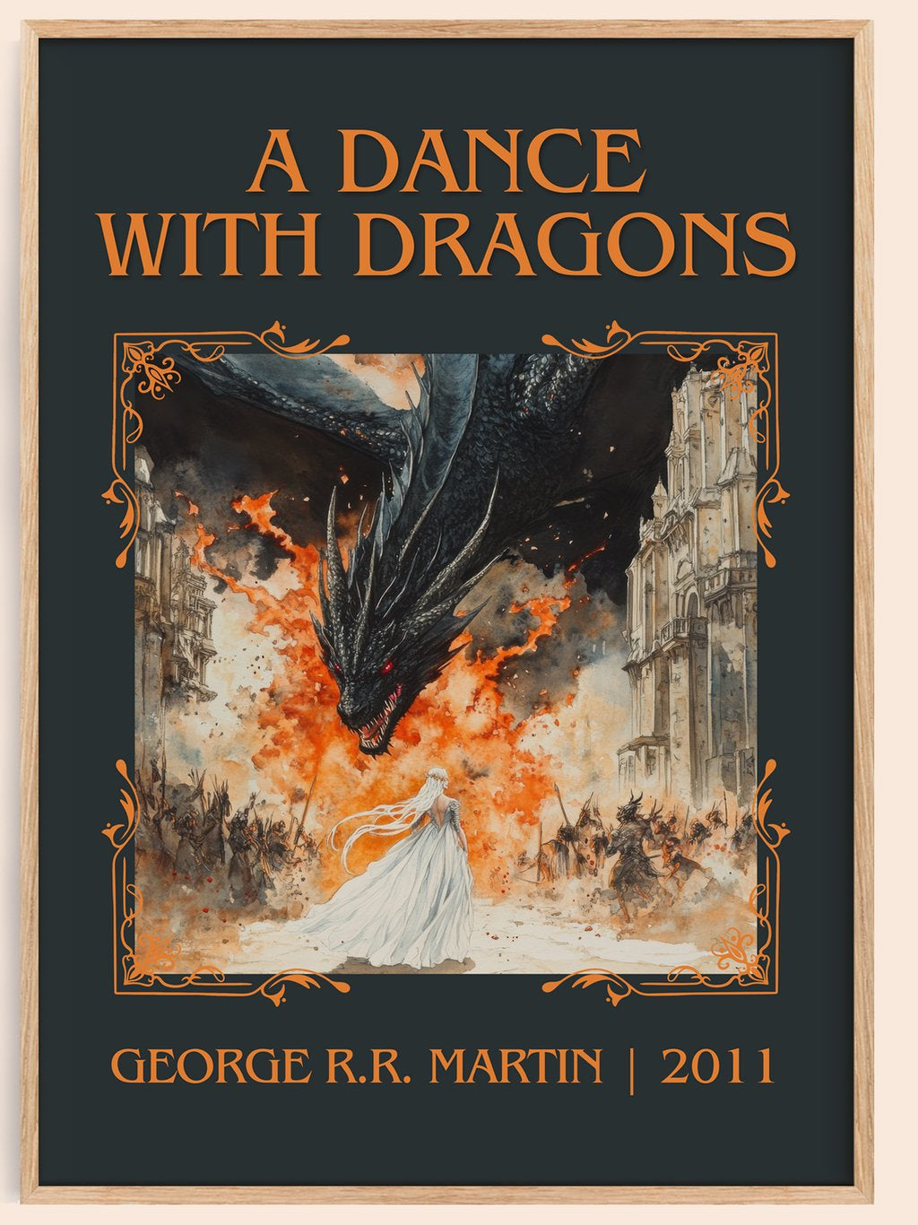 A Dance With Dragons Classic Book Art Print by George R.R. Martin – book poster