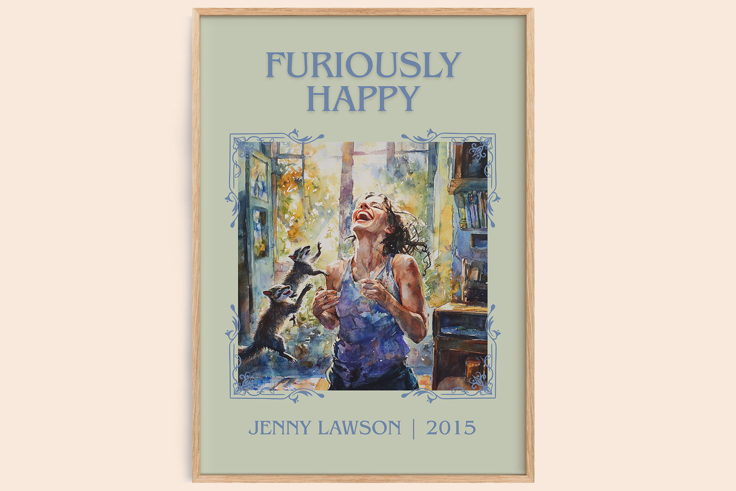 Furiously Happy classic book art book poster by Jenny Lawson – framed literary art print