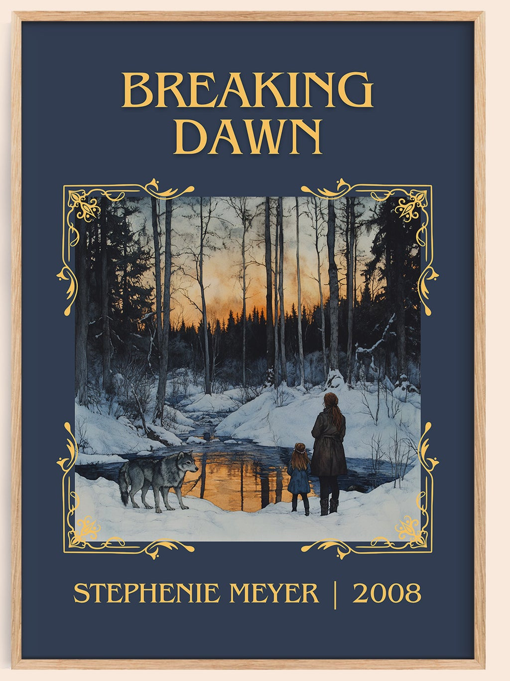 Breaking Dawn classic book art book poster by Stephenie Meyer – framed literary art print