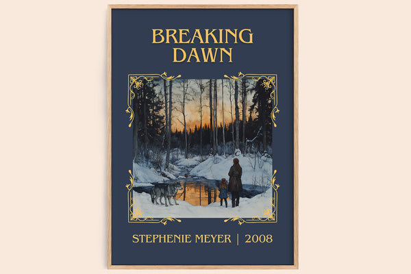 Breaking Dawn classic book art book poster by Stephenie Meyer – framed literary art print