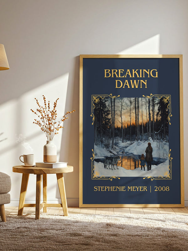Breaking Dawn classic book art print in frame leaning in hallway – romance wall art