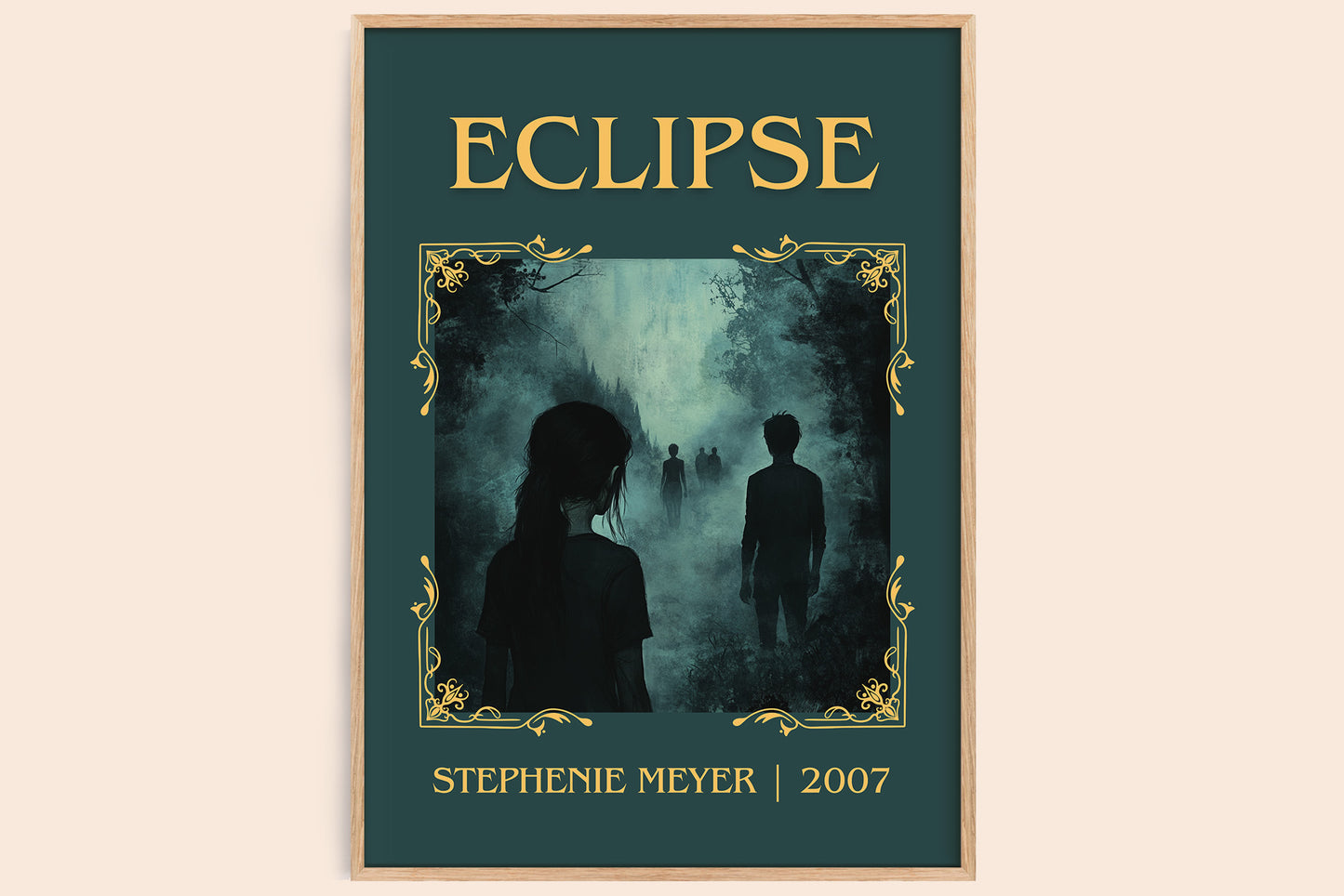 Eclipse classic book art book poster by Stephenie Meyer – framed literary art print
