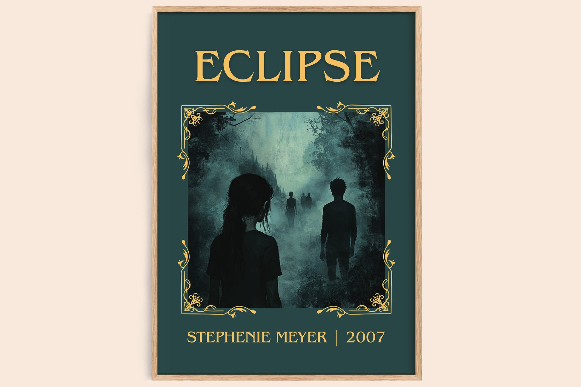 Eclipse classic book art book poster by Stephenie Meyer – framed literary art print