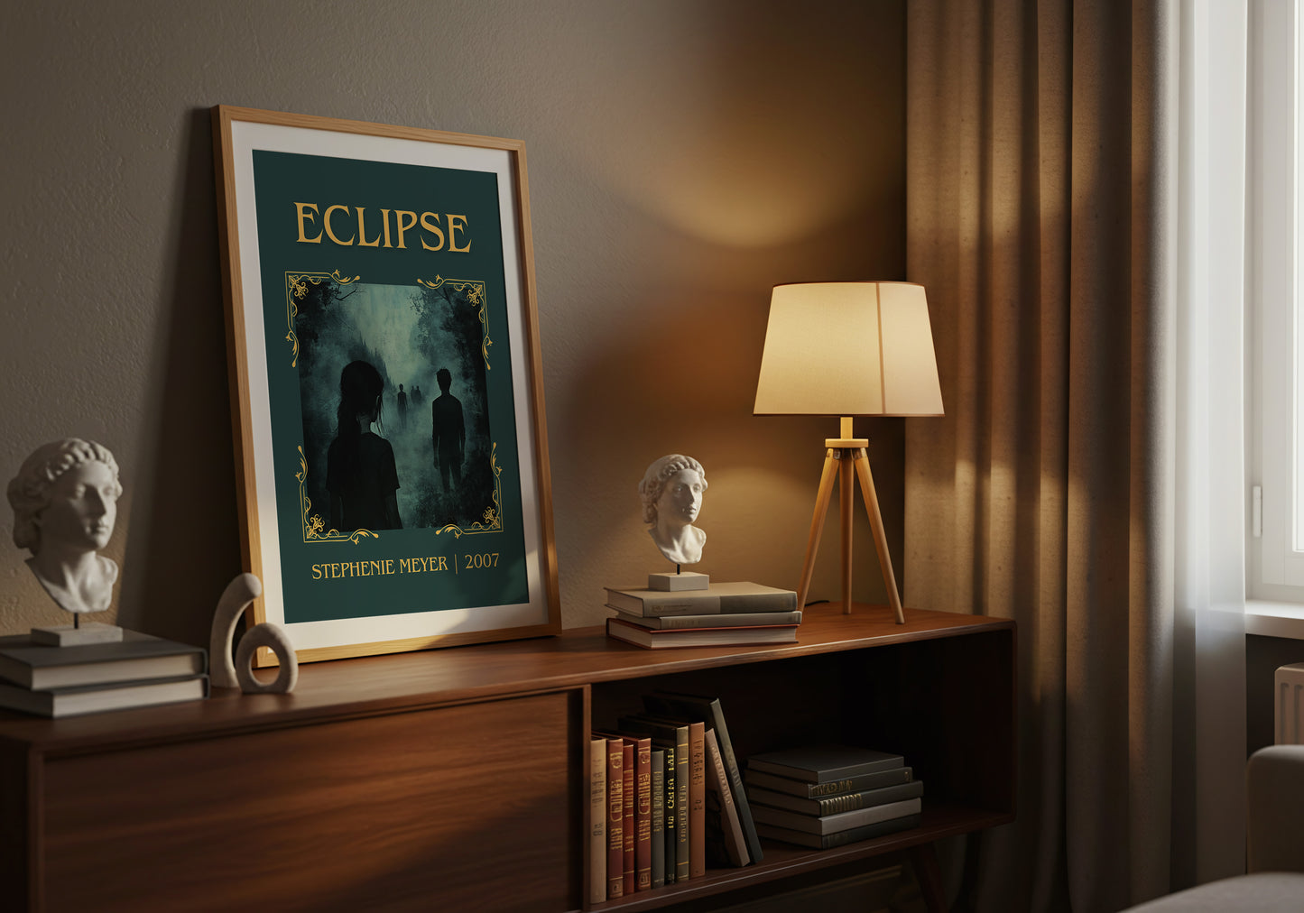 Eclipse classic book art book poster framed on wall – young adult wall art