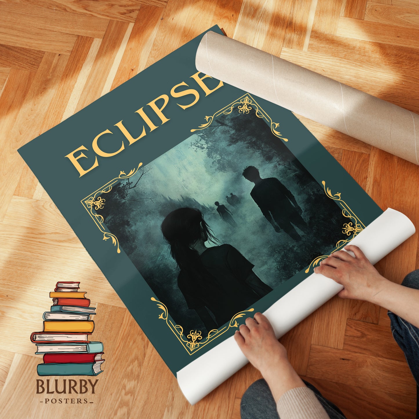 Eclipse classic book art print on bookshelf – Stephenie Meyer fan gift