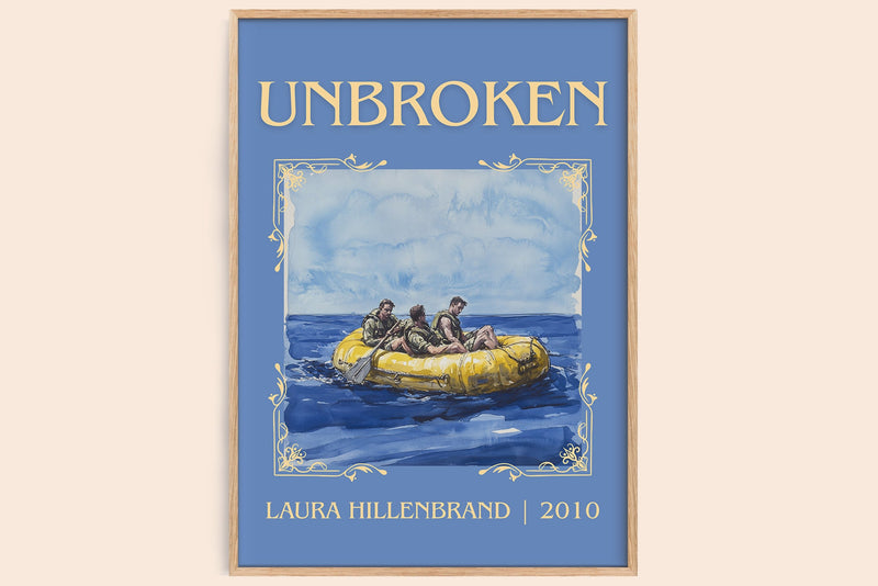 Unbroken classic book art book poster by Laura Hillenbrand – framed literary art print
