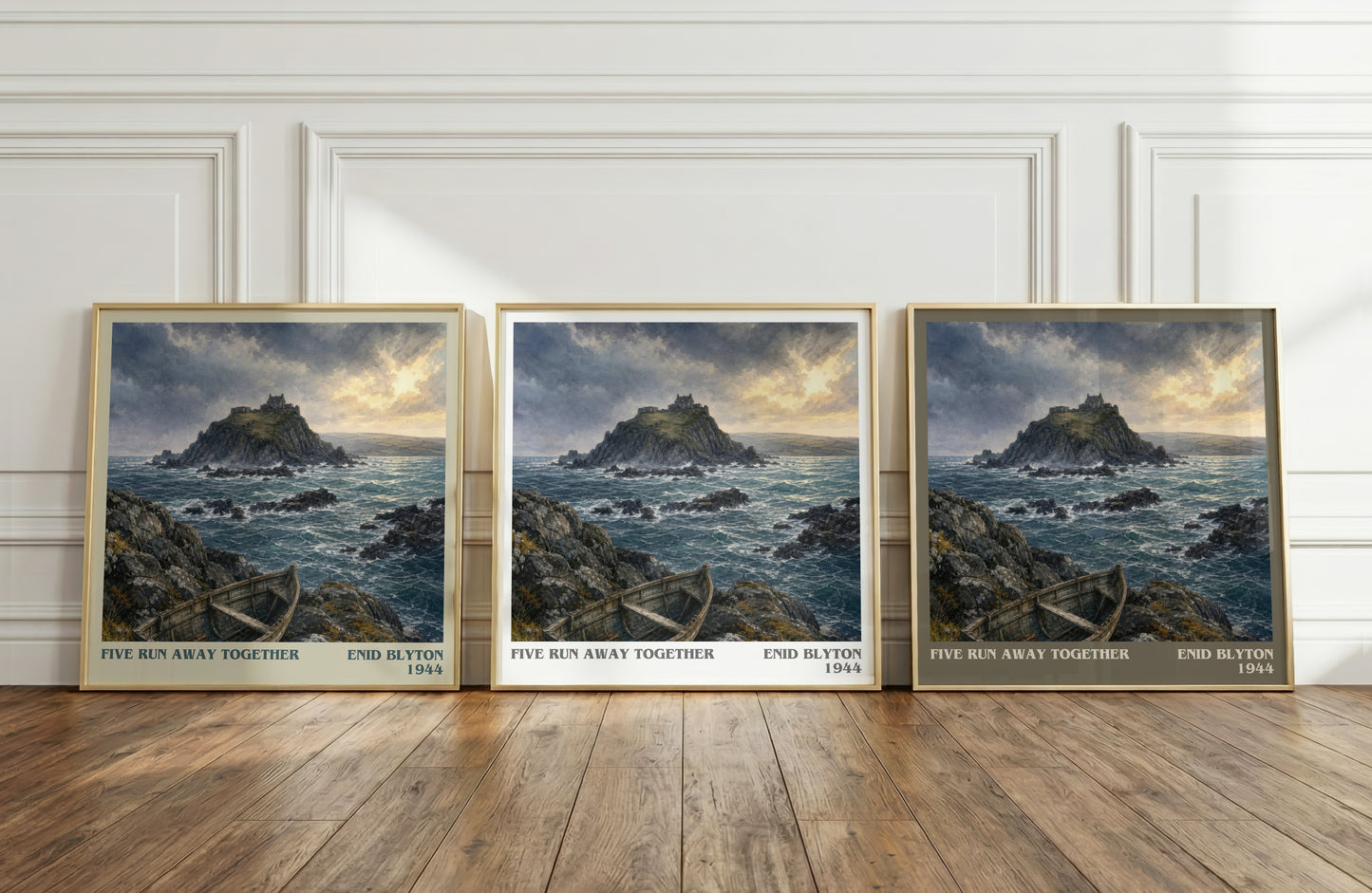 Five Run Away Together literary art print colour and style options – Enid Blyton book art