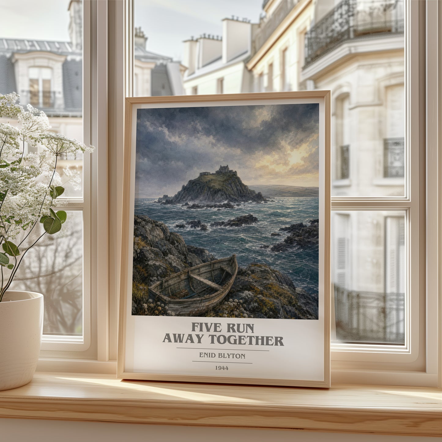 Five Run Away Together book cover poster colour and style options – Enid Blyton book art