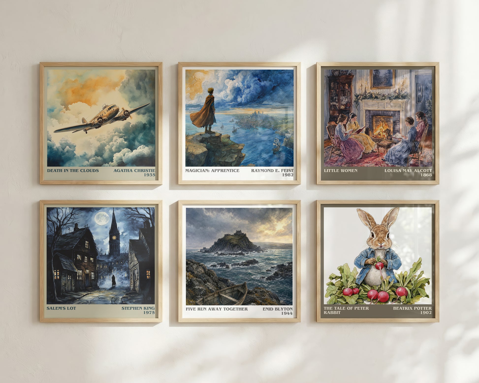 Five Run Away Together literary print framed by window – literary home decor