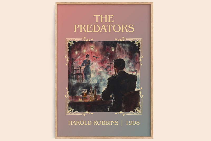 The Predators classic book art book poster by Harold Robbins – framed literary art print