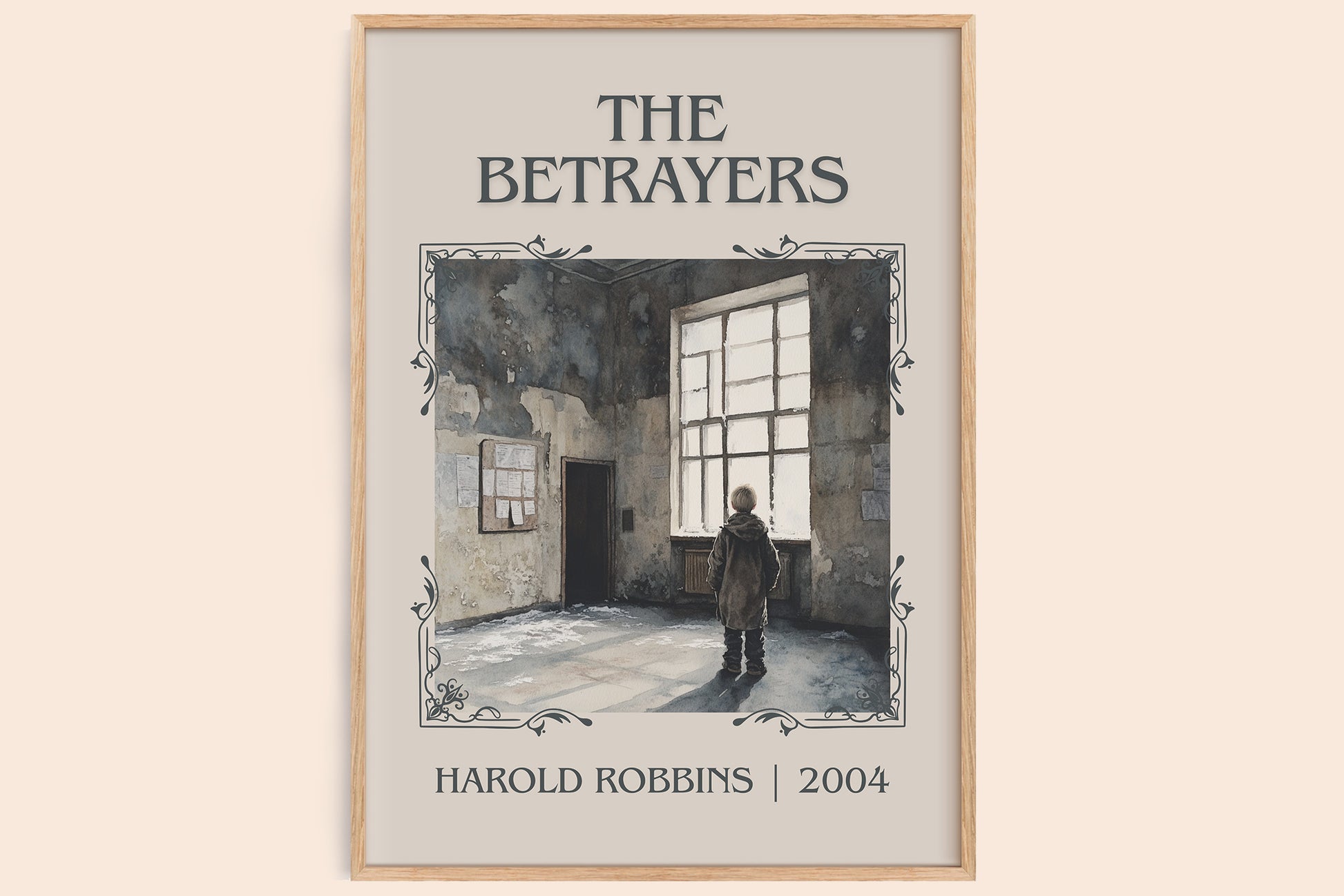 The Betrayers classic book art book poster by Harold Robbins – framed literary art print