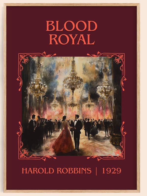 Blood Royal classic book art book poster by Harold Robbins – framed literary art print