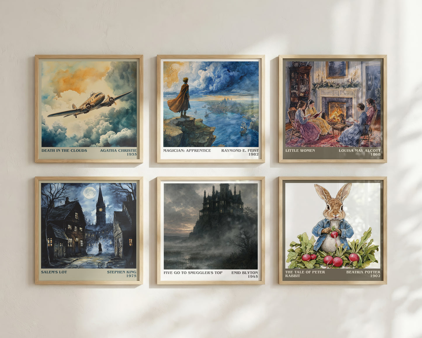 Five Go To Smuggler'S Top literary print framed by window – literary home decor