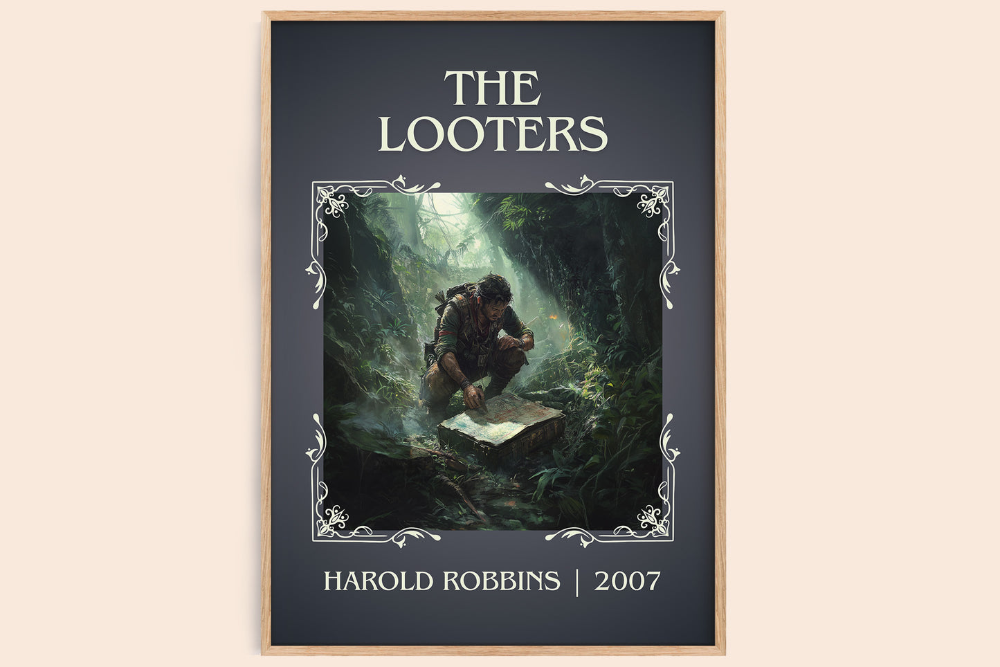 The Looters classic book art book poster by Harold Robbins – framed literary art print
