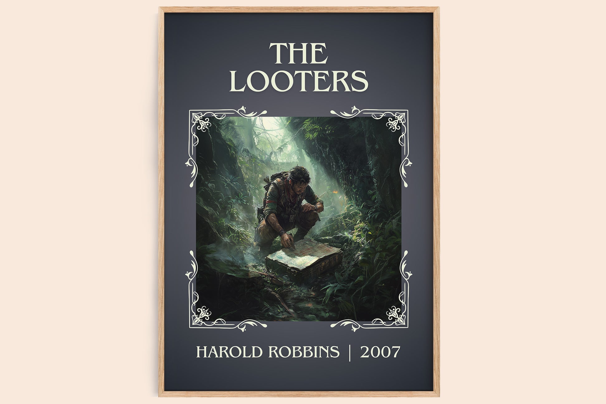 The Looters classic book art book poster by Harold Robbins – framed literary art print