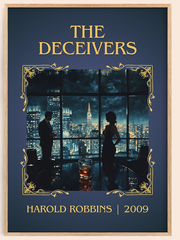 The Deceivers classic book art book poster by Harold Robbins – framed literary art print