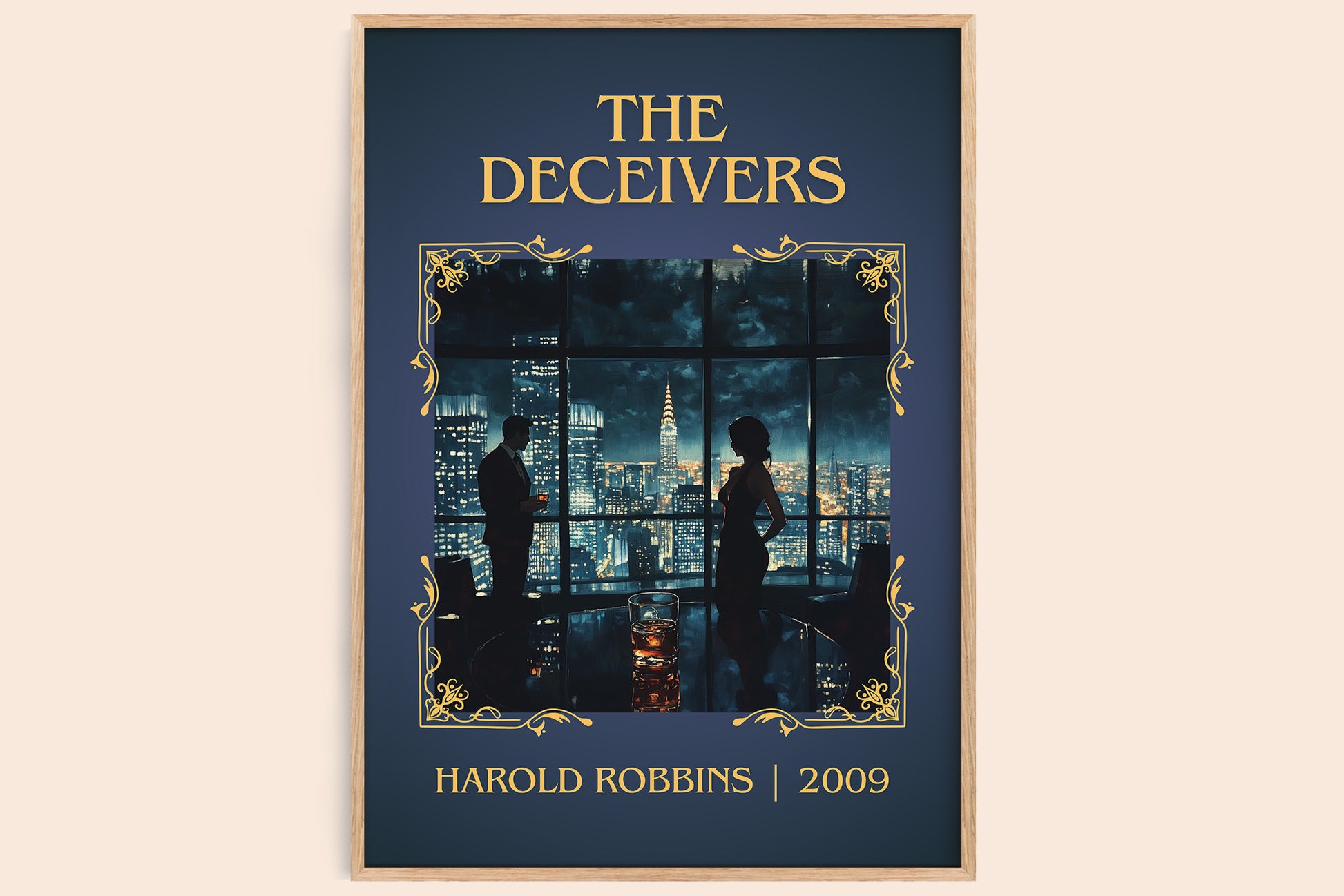 The Deceivers classic book art book poster by Harold Robbins – framed literary art print