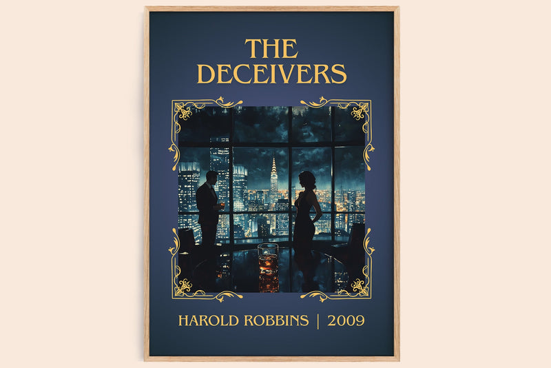 The Deceivers classic book art book poster by Harold Robbins – framed literary art print