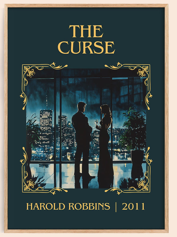 The Curse classic book art book poster by Harold Robbins – framed literary art print