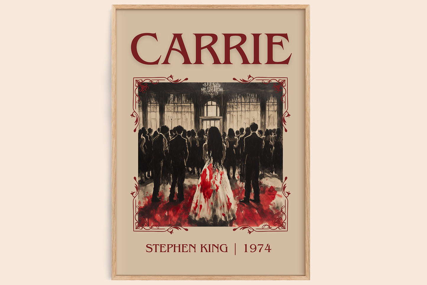 Carrie classic book art book poster by Stephen King – framed literary art print
