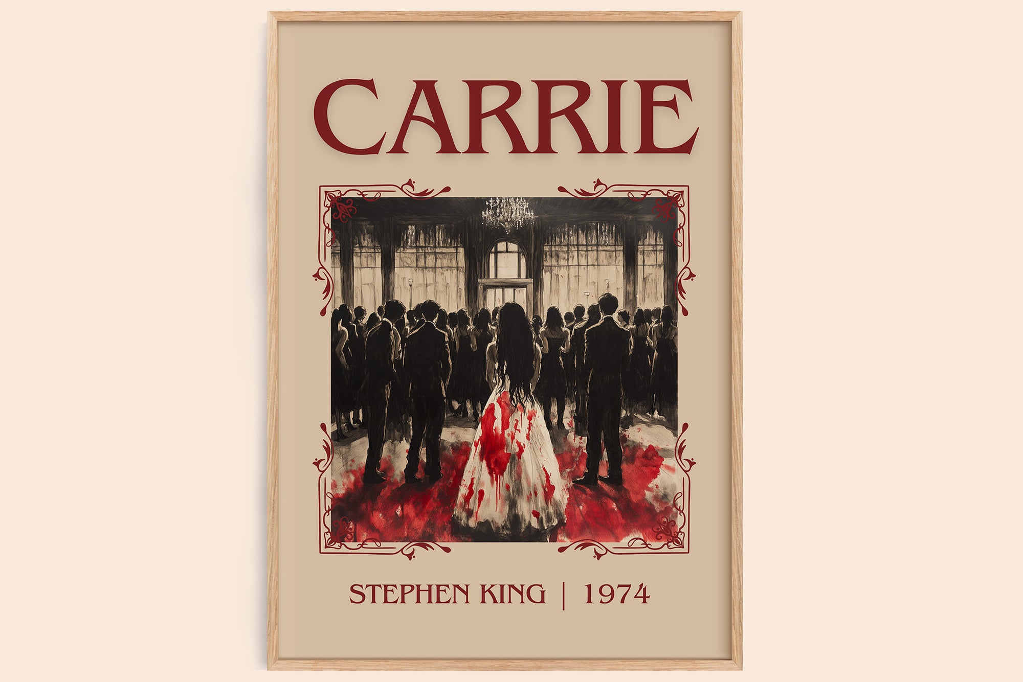 Carrie classic book art book poster by Stephen King – framed literary art print
