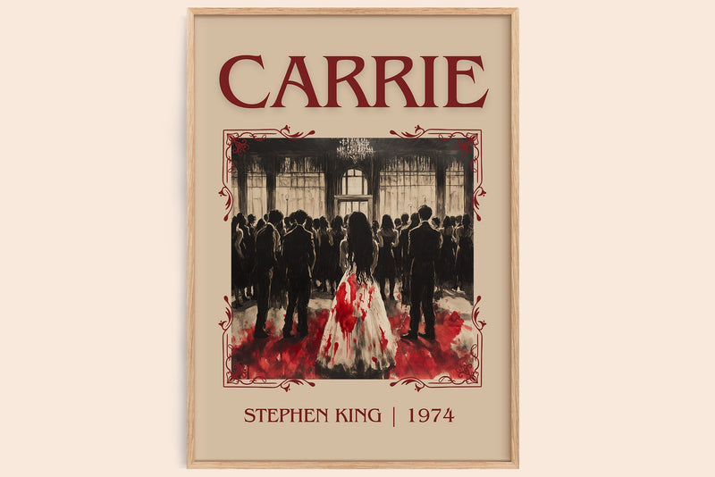 Carrie classic book art book poster by Stephen King – framed literary art print